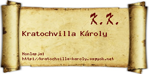 Kratochvilla Károly névjegykártya
